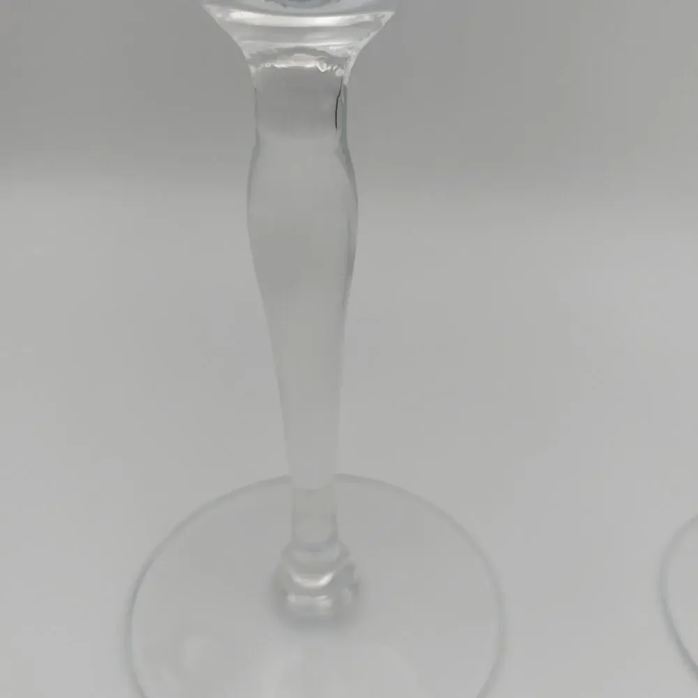 Vintage Etched Glass Wine Goblets Starburst Pattern Set of 2